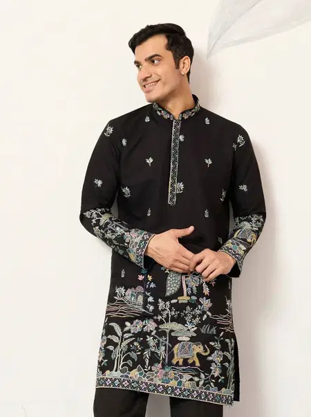 Couture Kurta by Shubhvastra Viscose Silk Ladies Mens Kurta Wholesale Market In Surat